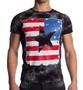 Herren T-Shirt Kurzarm Hemd Amerika USA Stern Flagge Jersey