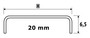 Fliesenprofil Fliesenschiene Edelstahlschiene L100cm B20mm  gebrstet (B 15)