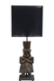 Casa Padrino Luxus Tischlampe mit schwarzem Lampenschirm 30 x 15 x H. 74 cm - Limited Edition