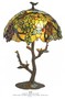 Casa Padrino Tiffany Tischleuchte  42 x H. 64 cm - Tiffany Hockerleuchte mit Glas Lampenschirm 