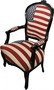 Casa Padrino Barock Salon Stuhl USA Design / Schwarz - USA Style