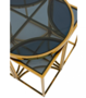 Casa Padrino Luxus Art Deco Designer Beistelltisch 5er Set Gold mit Rauchglas - Luxus Qualitt