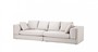 Casa Padrino Luxus Sofa Panama Natural mit poliertem Stahl Sockel - Luxus Mbel 
