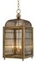 Casa Padrino Designer Hngeleuchte / Laterne Antik Messing 38 x 38 x H. 81 cm - Luxus Hngelampe