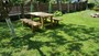 Casa Padrino Gartenmbel Set Rustikal - Tisch + 2 Garten Bnke (Lnge: 200 cm) - Eiche Massivholz