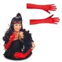 Satin-Handschuhe Charleston 40cm lang rot fr Damen 
