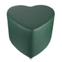 Sitzhocker - Sitzwrfel Herzform Dunkelgrn mit Aluminium Gleiter