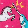 Sock it to me - Unicorn vs.Narwhal - lustige Damen Socken lang, happy socks mit Einhorn und Wal Gr.39-42 One Size