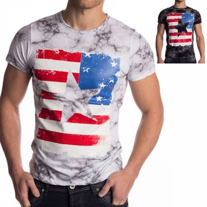 Herren T-Shirt Kurzarm Hemd Amerika USA Stern Flagge Jersey