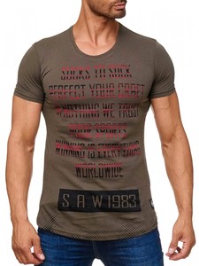Herren T Shirt Typo Allover SAW Schrift Print H2169