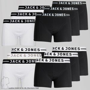 Herren Jack & Jones Set 3er Pack Sense Trunks Boxershorts Stretch Unterhose Slim Basic Unterwsche