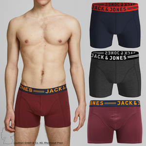 Herren Jack & Jones Set 3er Pack JACLICHFIELD Trunks Boxershorts Stretch Unterhose Basic Unterwsche