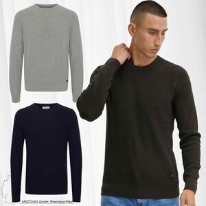 Herren BLEND Strickpullover Rundhals Basic Sweater Knitted Langarm Shirt Regular Fit Jumper