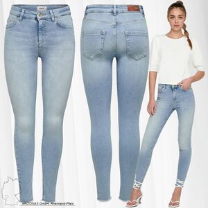 ONLY Damen Skinny Fit Jeans Stone Washed Denim Stretch Hose Mid Waist 5-Pocket Trousers ONLBLUSH