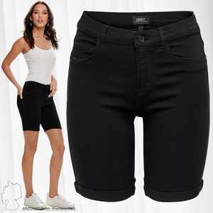 ONLY Damen Denim Jeans Shorts Kurze Stretch Bermuda Pants Sommer Hose Capri Trousers ONLRAIN