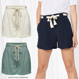 JDY Damen Stoff Shorts mit Bindegrtel Kurze Sommer Hose Paperbag Pants mit Bundfalten JDYTOMIKA