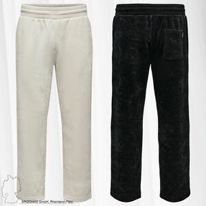 Herren O&S 7/8 Lnge Cord Hose Casual Cropped Jogginghose Relaxed Wide Leg Pants mit Stretch ONSACE