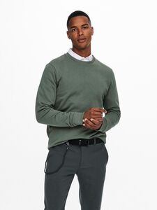 Herren O&S Basic Sweatshirt Regular Fit Pullover Langarm Jumper Sweater Shirt ohne Kapuze ONSCERES