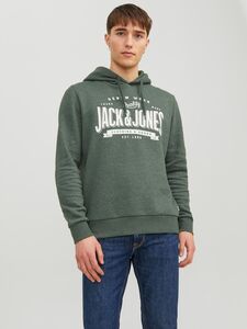 Herren JACK & JONES Hoodie Sweater mit Logo Print Druck Pullover Kapuzen Sweatshirt JJELOGO