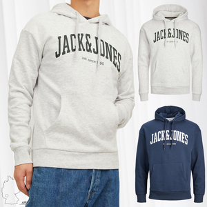 Herren JACK & JONES Logo Print Hoodie Basic Sweater Pullover Kapuzen Sweatshirt JJEJOSH 