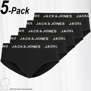 JACK & JONES Basic 5er Pack Slips Regular Fit Unterhosen Set Gummizugbund mit Logo Stickerei JACSOLID