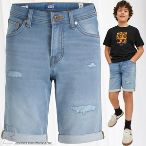 JACK & JONES Bermuda Jeans Shorts Kurze Denim Hose Knielange Destroyed Stoned Washed JJIRICK JJIORG