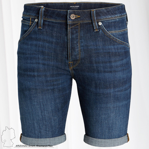 JACK & JONES Bermuda Jeans Shorts Kurze Denim Hose im Used Look bergre Knielange JJIRICK JJFOX