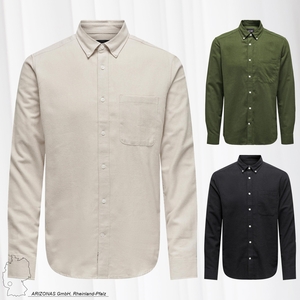 O&S Hemd Langarm Business Freizeit Shirt Twill Basic Einfarbig Baumwolle ONSGUDMUND