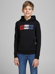 JACK & JONES Hoodie Logo Kapuzen Pullover Basic Sweater Sweatshirt mit Kngurutasche JJECORP