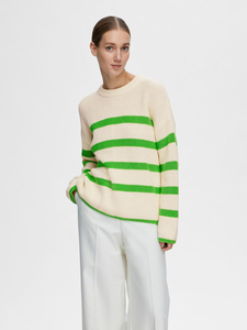 Gestreifter Pullover Oversize Design Grobstrick Sweater SLFBLOOMIE NOOS
