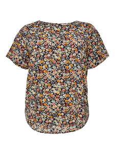 ONLY CARMAKOMA Damen Kurzarm Bluse Groe Gren Design Muster Shirt Curvy Plus Big Size bergre