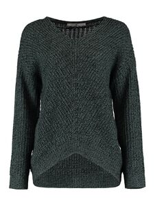 HAILYS Damen Weicher Grobstrick Pullover Leger Stretch Sweater Shirt mit V-Streifen Design Pi44pa 
