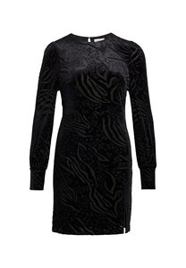 VILA EVOKED Damen Samtiges Nicki Kleid mit Leopard Print Kurzes Blusen Party Dress fr Kurvige Frauen