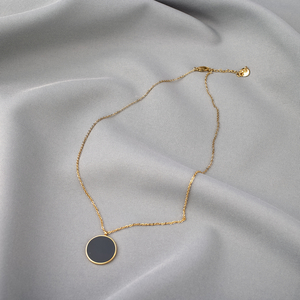 ANELY Halskette mit Coin Anhnger Elegantes Modeschmuck aus Edelstahl