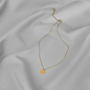 ANELY Halskette mit Polarstern-Herz Anhnger Elegantes Modeschmuck aus Edelstahl