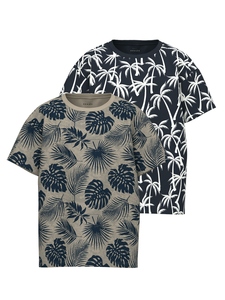 NAME IT Jungen T-Shirts 2er-Pack Bio-Baumwolle | Kinder Oberteil Bequem, weich, trendiger Print