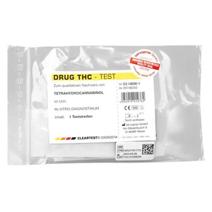 CLEARTEST Drug Drogentest Urin, Nachweis von Tetrahydrocannabinol THC, 50 ng/l, 1 Tests