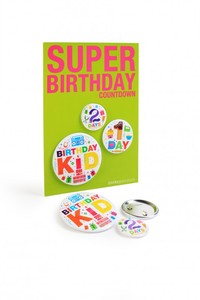 Donkey Products Button-Set - Super Birthday Buttons, 3-teilig