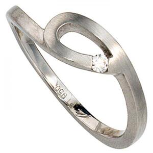 Damen Ring 950 Platin matt 1 Diamant Brillant 0,04ct.  Platinring (Gre: 56)