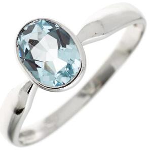 Damen Ring 925 Sterling Silber 1 Blautopas hellblau blau, 8,7 mm breit (Gre: 56)