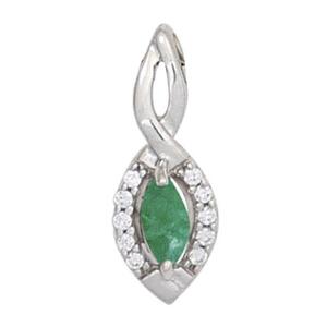 Anhnger 333 Weigold 1 Smaragd grn 10 Diamanten Brillanten