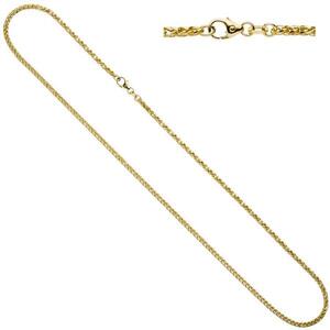 Zopfkette 585 Gelbgold Weigold kombiniert 45 cm - 1,9 mm Halskette