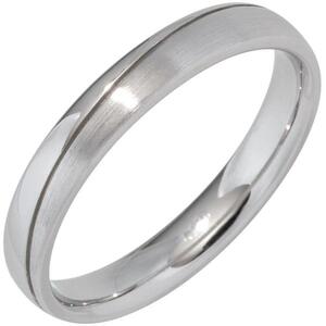 Partner Ring 925 Sterling Silber rhodiniert mattiert (Gre: 56)