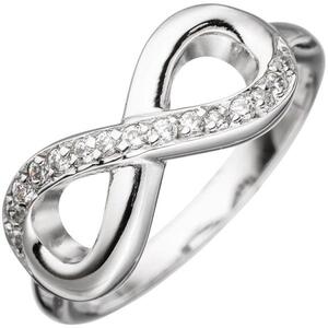Damen Ring Unendlichkeit 925 Sterling Silber rhodiniert mit Zirkonia (Gre: 56)