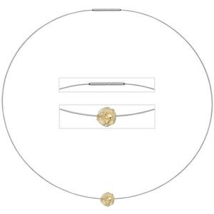Collier Kette mit Anhnger Edelstahl mit 585 Gold kombiniert matt 42 cm
