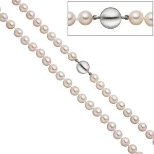 Perlenkette aus Akoya Perlen 45 cm Schliee 925 Sterling Silber matt