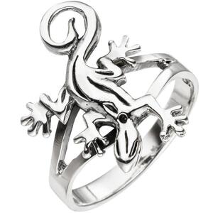 Damen Ring Gecko Echse Eidechse 925 Sterling Silber Silberring (Gre: 62)