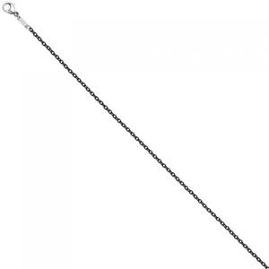 Rundankerkette Edelstahl grau lackiert 42 cm Kette Halskette Karabiner