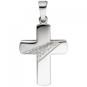 Anhnger Kreuz 925 Silber gehmmert diamantiert Kreuzanhnger