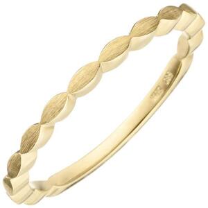 Damen Ring zart 585 Gold Gelbgold matt Goldring (Gre: 60)